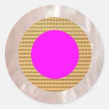Shining Silver,Golden n Pink Decoration Round Sticker