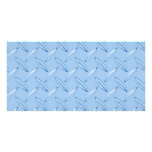 shiny blue diamond plate textured photo card template