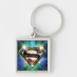 Shiny Burst Superman Logo Key Chain