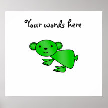 Shiny green koala posters