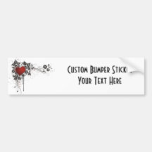 Shiny Heart, Leaves & Flowers - Original Bumper Sticker
