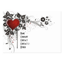 Shiny Heart, Leaves & Flowers - Original Business Card