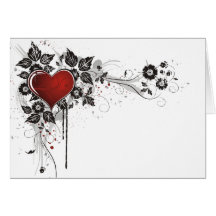 Shiny Heart, Leaves & Flowers - Original Greeting Cards