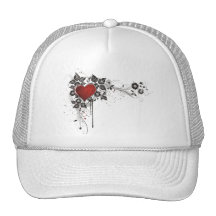 Shiny Heart, Leaves & Flowers - Original Trucker Hat