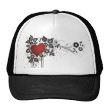 Shiny Heart, Leaves & Flowers - Original Hats