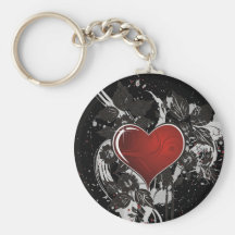 Shiny Heart, Leaves & Flowers - Original Key Chain