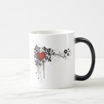 Shiny Heart, Leaves & Flowers - Original Coffee Mug