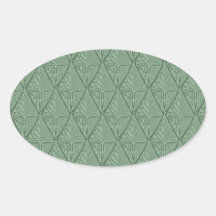 Shiny Leaf Pattern Oval Stickers
