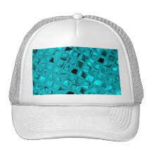 Shiny Metallic Girly Teal Diamond Sassy Sissy Mesh Hat