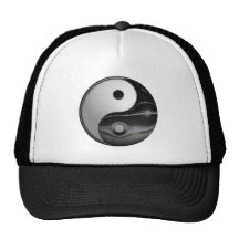 Shiny Metallic Yin and Yang Symbol Hat