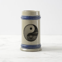 Shiny Metallic Yin and Yang Symbol Mug