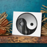 Shiny Metallic Yin and Yang Symbol Photo Plaque
