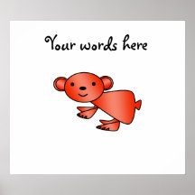 Shiny orange koala posters