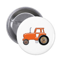 Shiny Orange Tractor Button