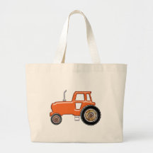 Shiny Orange Tractor Canvas Bag