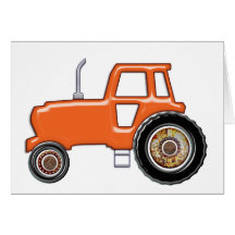 Shiny Orange Tractor Cards