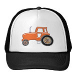 Shiny Orange Tractor Mesh Hat