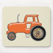 Shiny Orange Tractor Mouse Pad