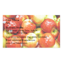 Shiny red apples business cards