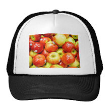 Shiny red apples trucker hats