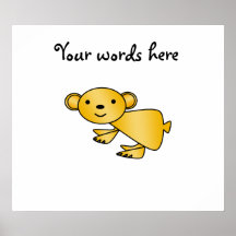Shiny yellow koala posters