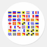 SHIP FLAGS MERCHANDISE ROUND STICKER