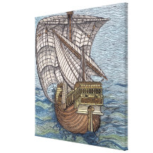 Ship of Columbus'Time' Stretched Canvas Print