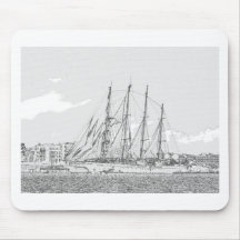 Ship under sail drawing mouse mat