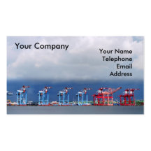 Shipping Cranes and Containers Business Cards
