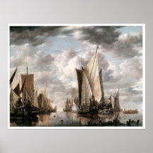Shipping in a Calm at Flushing Poster