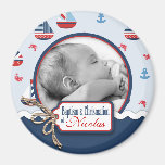 Ships Ahoy! Baptism Round Magnet