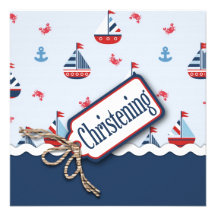 Ships Ahoy! Baptism Square 2 Invitations