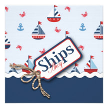 Ships Ahoy! Invitation Square 2