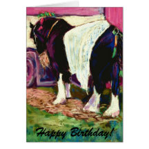 Shire Horse Birthday Card