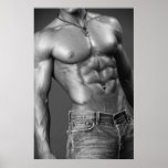 Shirtless Male In Jeans Poster