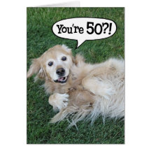 Shocked Golden Retriever Birthday Card