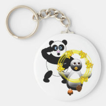 SHOCKED PANDA ~ PENGUIN JUGGLING DUCKS KEYCHAINS