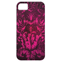 Shocking Pink Damask I Phone case. iPhone 5 Cases