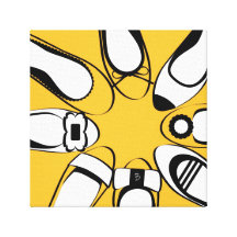 Shoe Best Friends Wrapped Canvas - yellow Canvas Print