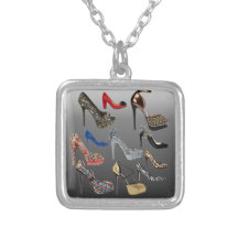 Shoe High Heels Collage Customise Personalized Necklace
