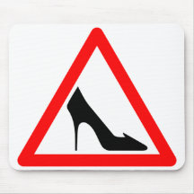 Shoe Warning Sign Mouse Mat