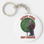 Shoot Pool Not People Round Keychain