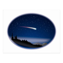 Shooting Star Over Night Landscape Postcards