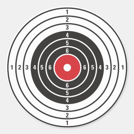 Shooting Target Classic Round Sticker | Zazzle