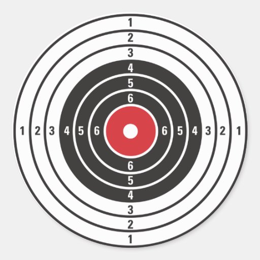 Shooting Target Classic Round Sticker | Zazzle