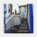 Shop and Steps in Obidos Portugal Refrigerator Magnet