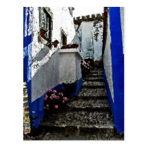Shop and Steps in Obidos Portugal Post Cards