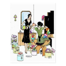 Shopping for hats post cards