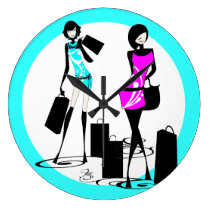 Shopping models blue pink girls wall clocks