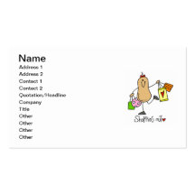 Shopping Nut T-shirts and Gifts Business Card Template